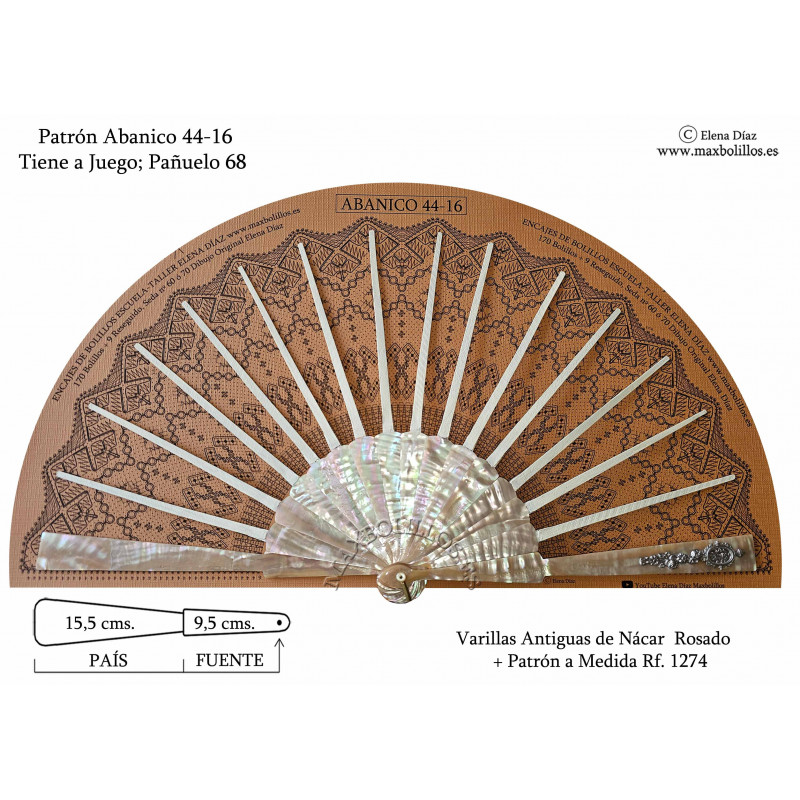 Varillas Antiguas 1274 Nácar Rosado Tallado